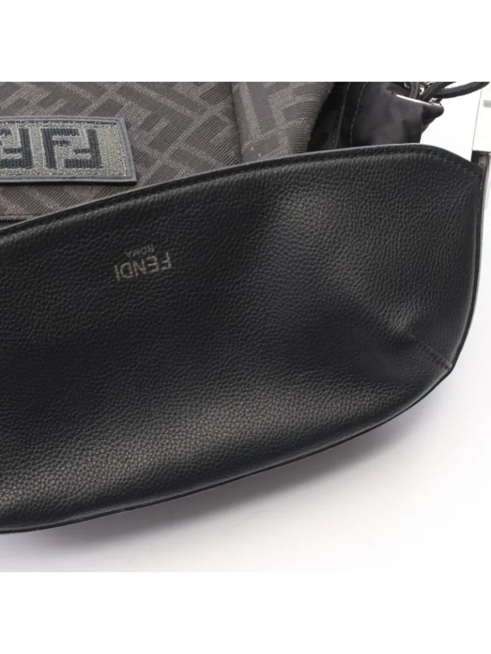 Fendi Backpack FF Jacquard Drive Zucca Dark Brown Black Canvas Leather